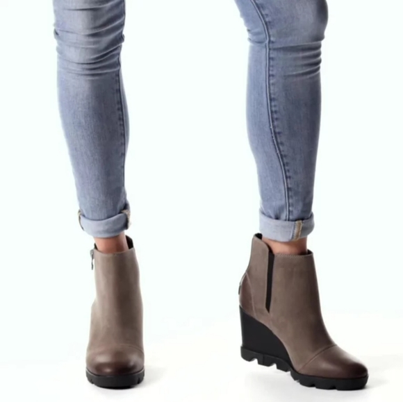 sorel joan uptown waterproof wedge bootie